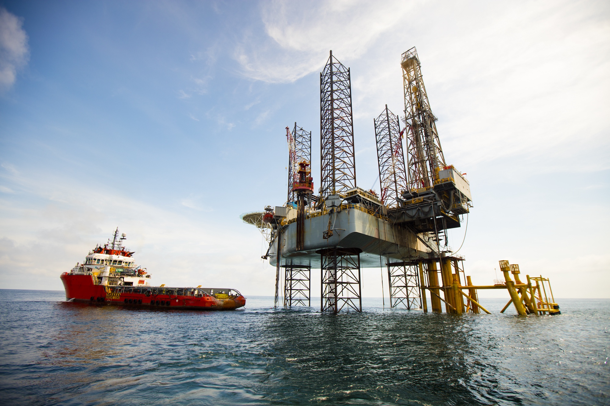Offshore facility supported by international freight and supply routes