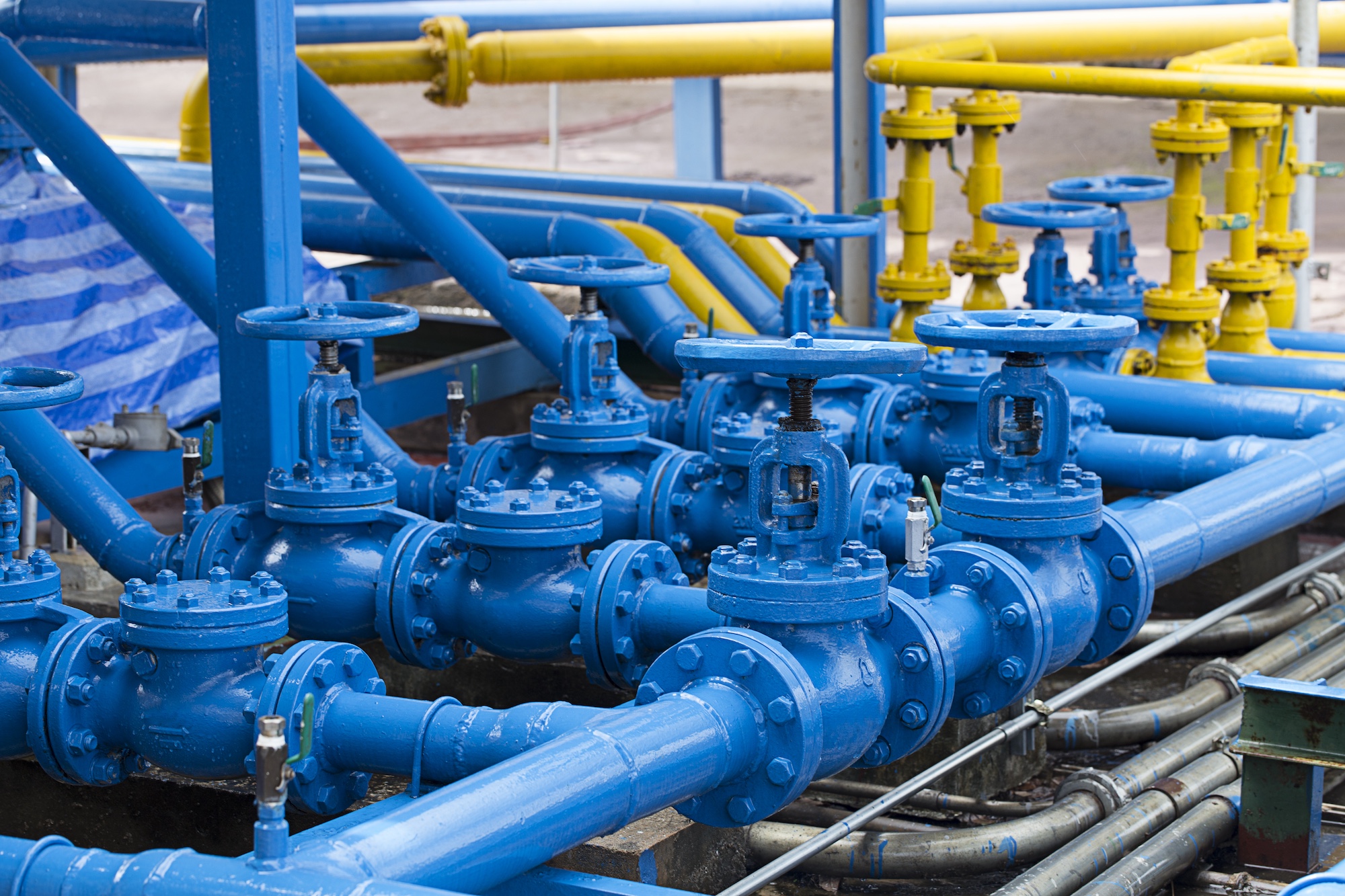 Pipeline valves representing oilfield equipment supplied to Venezuela